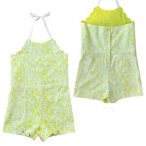 Janie and Jack 100% Cotton Baby Girl Floral Halter Romper - Size 3-6 Months